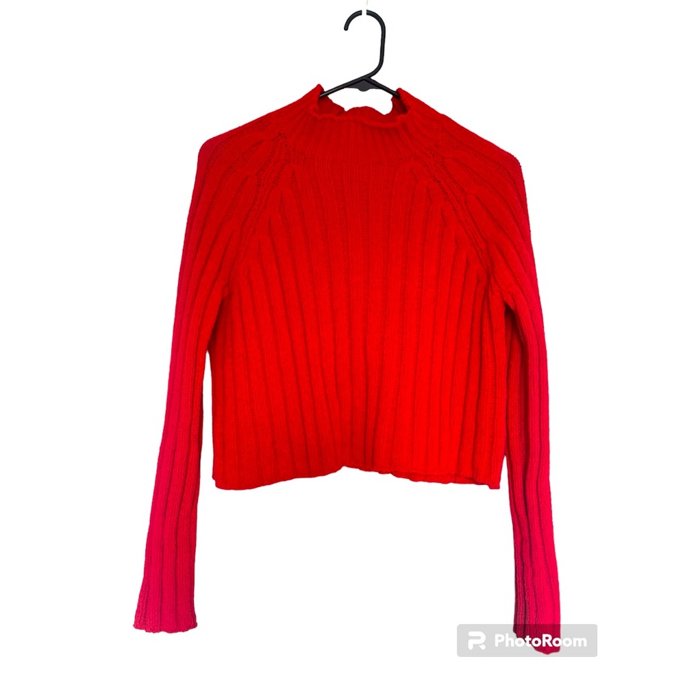 American eagle red crop sweater
